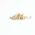 Citrine Floral Brooch