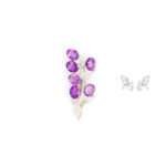 Amethyst Silver Floral Brooch