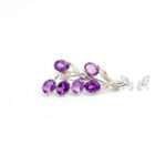 Amethyst Silver Floral Brooch