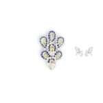 Peridot & Sapphire Silver Brooch