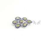 Peridot & Sapphire Silver Brooch