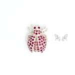 ladyBug Ruby Brooch