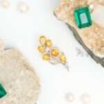 Citrine Floral Brooch