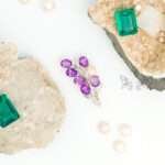 Amethyst Silver Floral Brooch