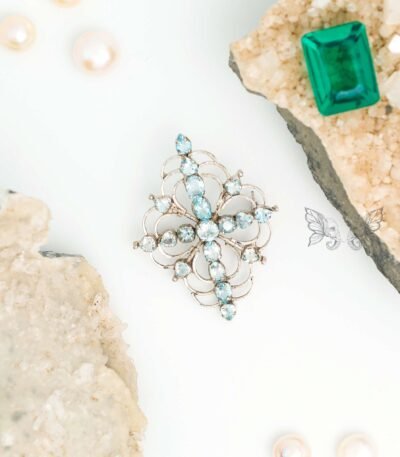 Aquamarine Starburst Brooch