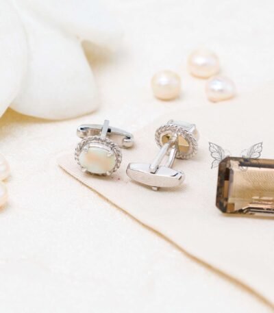 Silver Cufflinks Opal