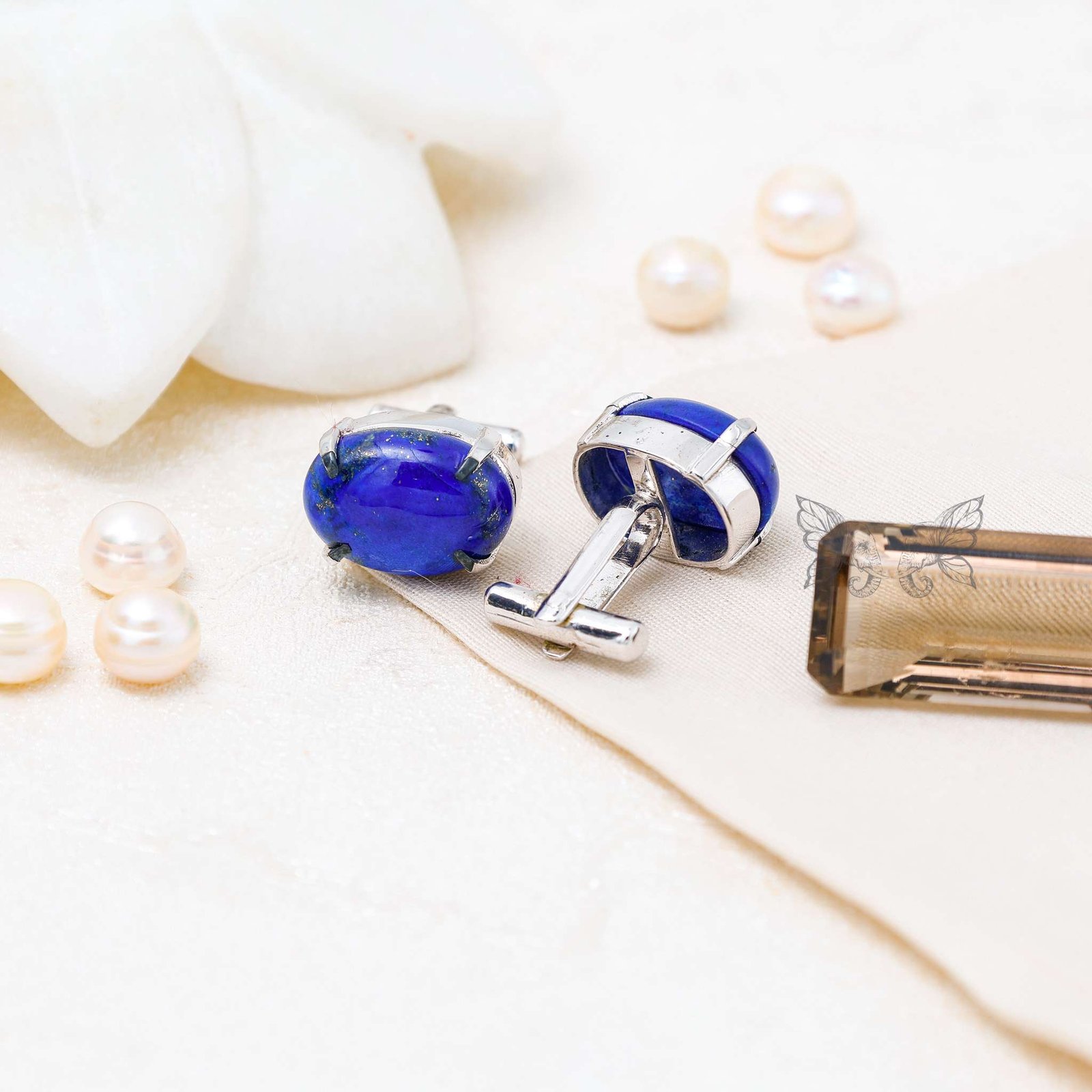 silver brooch-7 Lapis Lazuli Cufflinks