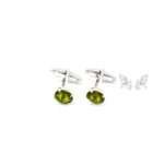 Peridot Silver Cufflinks