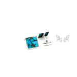 Turquoise Silver Cufflinks for Men