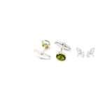 Handcrafted 925 Sterling Silver Peridot Gemstone Cufflinks for Men - Image 3