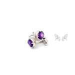 Amethyst Silver Cufflinks