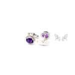 Amethyst Silver Cufflinks