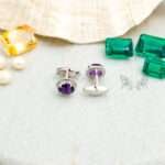 Amethyst Silver Cufflinks