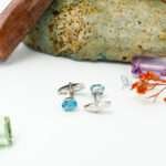 Blue Topaz Silver Cufflinks for Men