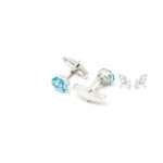 Blue Topaz Silver Cufflinks for Men