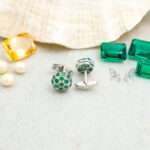 Silver Emerald Cufflinks