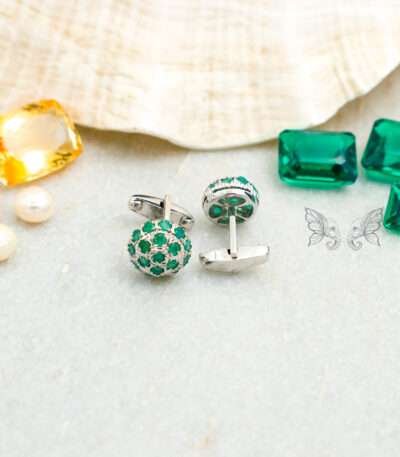 Silver Emerald Cufflinks