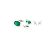 Silver Green onyx Cufflinks