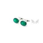 Silver Green onyx Cufflinks