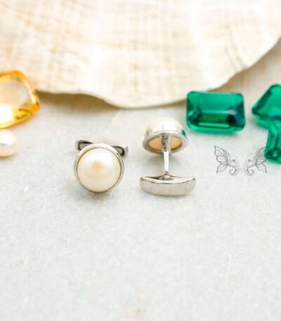 Silver Pearl Cufflinks