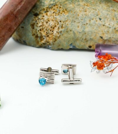 Silver Blue Topaz Cufflinks