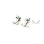 Silver Blue Topaz Cufflinks