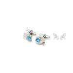 Silver Blue Topaz Cufflinks
