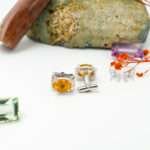 Citrine Silver Cufflinks