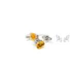 Citrine Silver Cufflinks