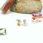 Citrine Cufflinks in Silver