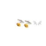 Citrine Cufflinks in Silver