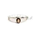 Jaipur Handcrafted Smoky Topaz Solitaire Bangle Bracelet in 925 Silver - Image 5