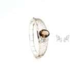 Jaipur Handcrafted Smoky Topaz Solitaire Bangle Bracelet in 925 Silver - Image 3
