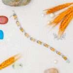 Radiant Citrine Handcrafted 92.5 Sterling Silver Tennis Bracelet