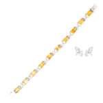 Radiant Citrine Handcrafted 92.5 Sterling Silver Tennis Bracelet - Image 2
