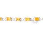 Radiant Citrine Handcrafted 92.5 Sterling Silver Tennis Bracelet - Image 3
