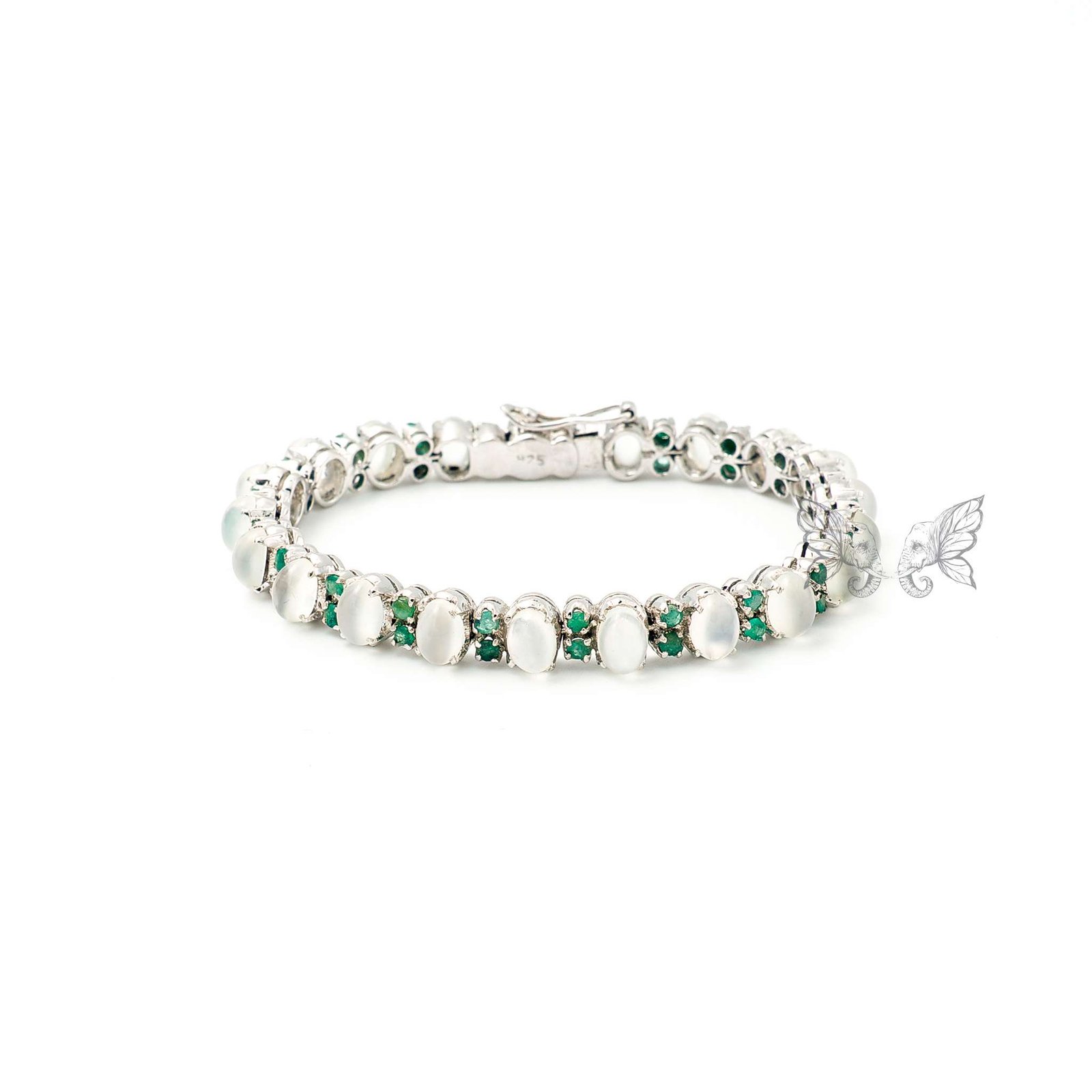 SLB293 (4) Silver Gemstone Bracelet